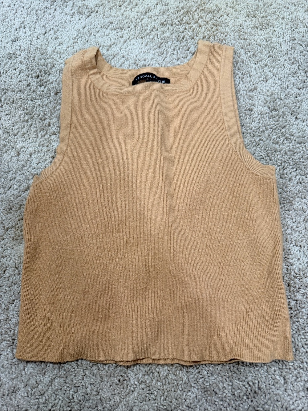 Kendall & Kylie Knit Tank Top in Camel